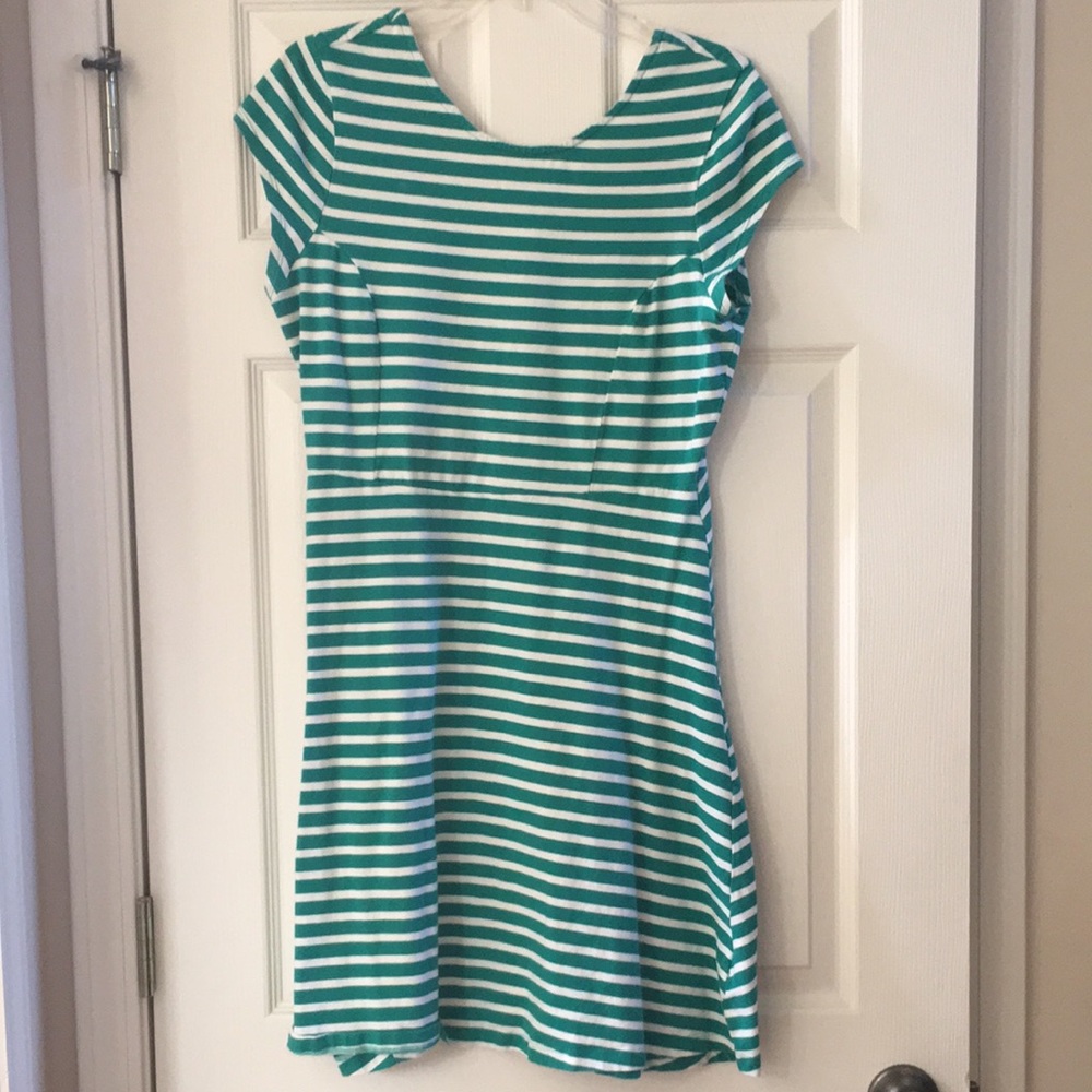 Old Navy Green Striped Spring Dress